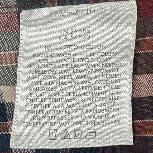 PENDLETON Men’s Metro Shirt Long Sleeve Button Up Red Plaid Cotton Size Large - Picture 5 of 5